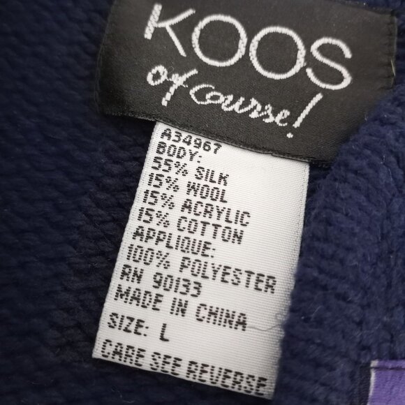 Vintage Koos of Course! Wool Silk Blend Black Duster Open Cardigan Large - Picture 2 of 8